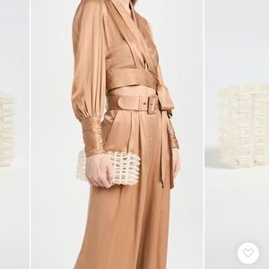 cult gaia Ivory Lattice Acrylic Clutch with Gold Accents (final $)